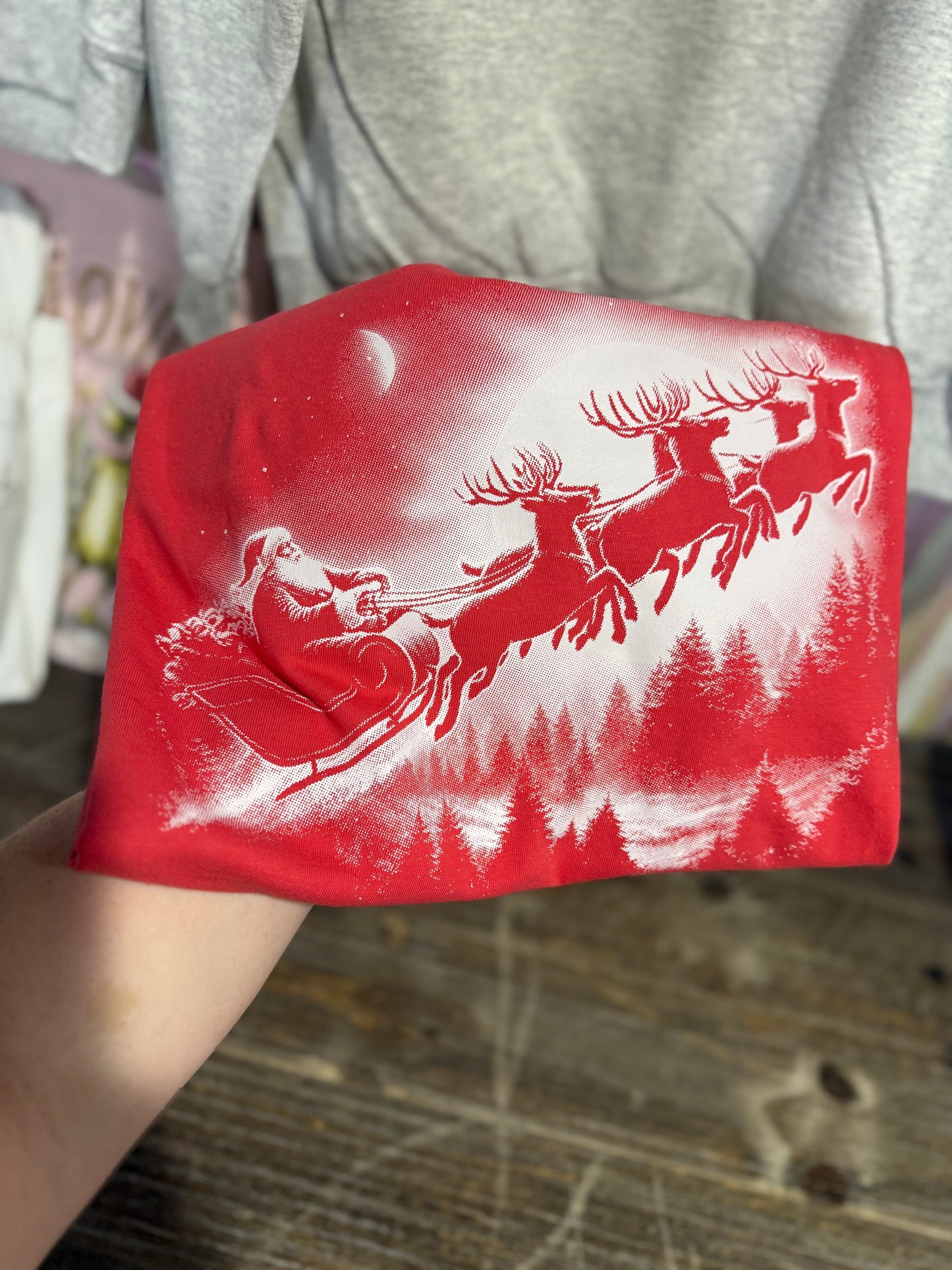 Santa Sleigh snowy night