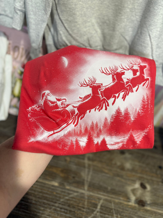 Santa Sleigh snowy night