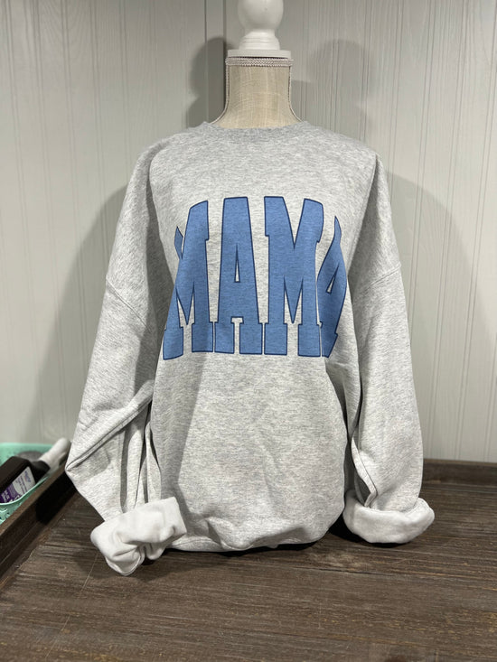 MAMA Varsity Tee-Long Sleeve-Crewneck