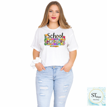 School Secretary Graphic T-Shirt | Cute School Office Staff Tee | Back to School Secretary Shirt | Unisex S-5XL
