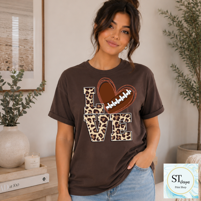 Leopard Glitter Print LOVE Football