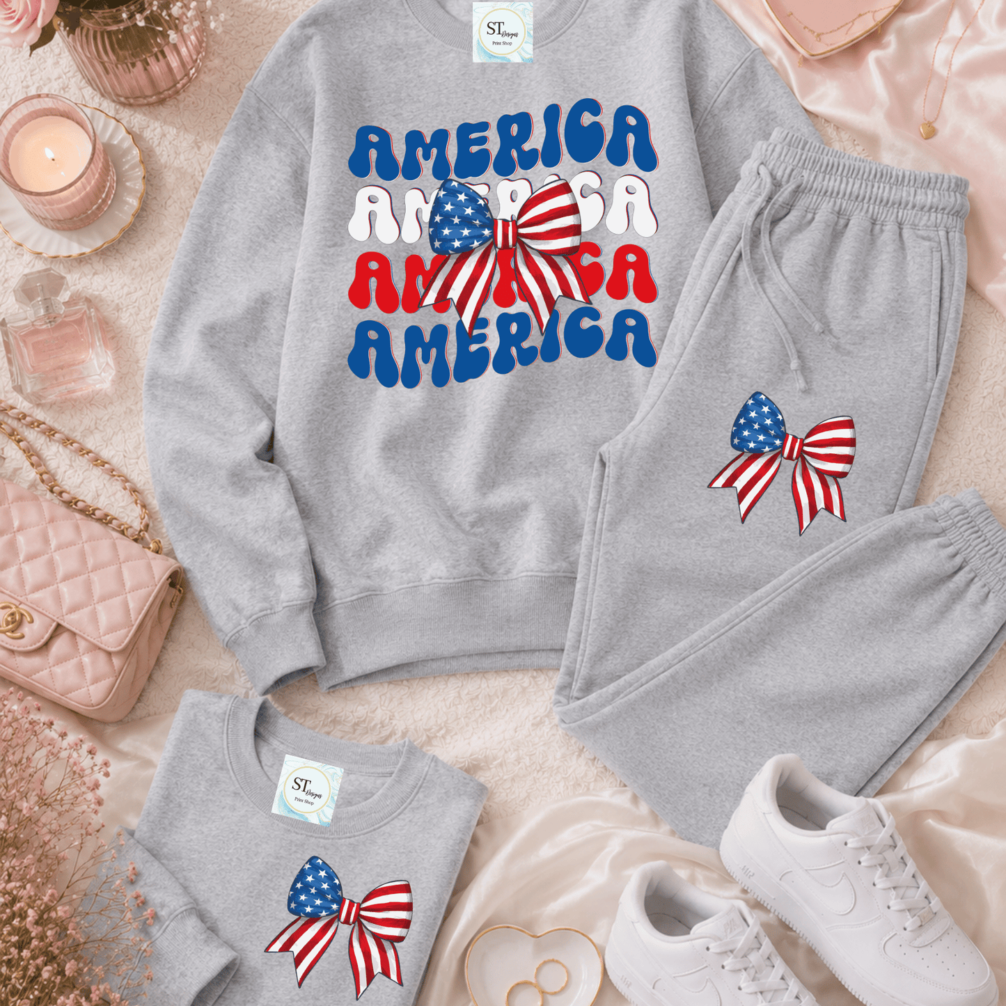 America Bow Sweatshirt or Joggers