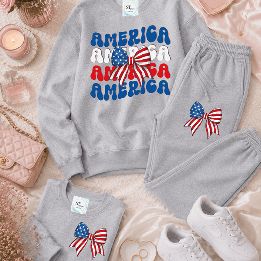 America Bow Sweatshirt or Joggers