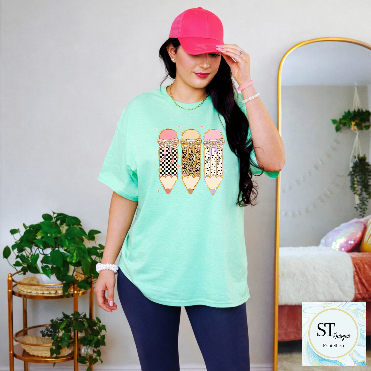 Coquette Pencil Teacher Shirt | Cute Teacher Graphic Tee | Back to School Teacher T-Shirt | Teacher Gift
