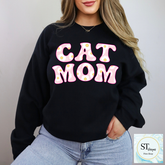Pink Daisy Cat Mom