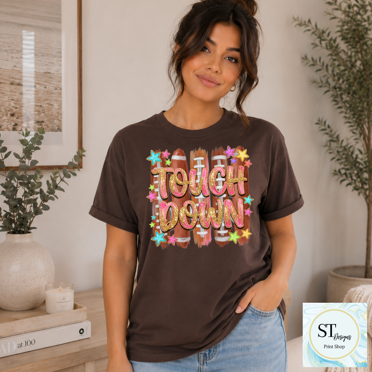 Sparkle Preppy Touchdown Football