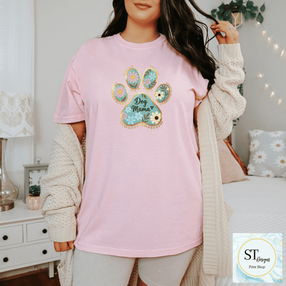 Floral Dog Mama Paw Print