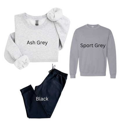 Pink Floral Custom Name Bow Sweatshirt or Joggers