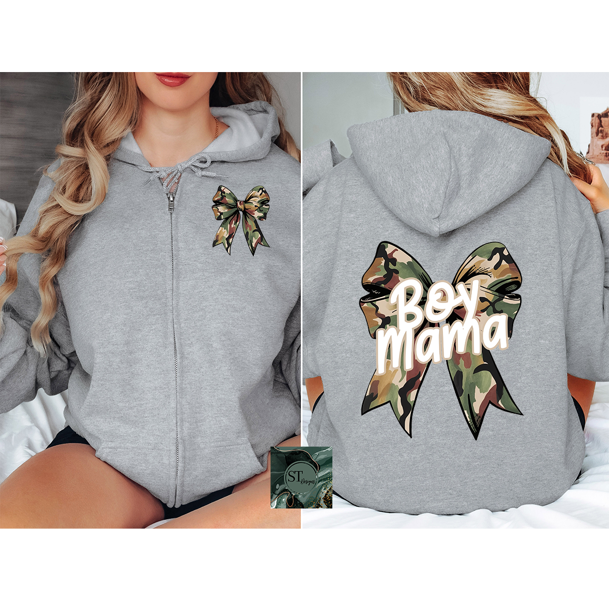 Camo Boy Mama Bow