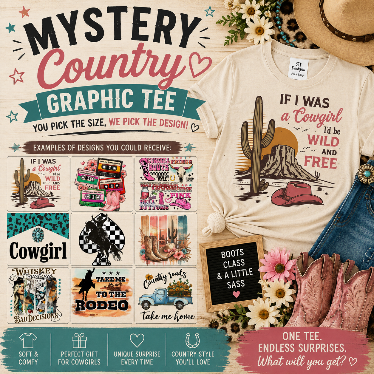 Country Mystery Graphic Collection | You Pick the Size, We Pick the Surprise