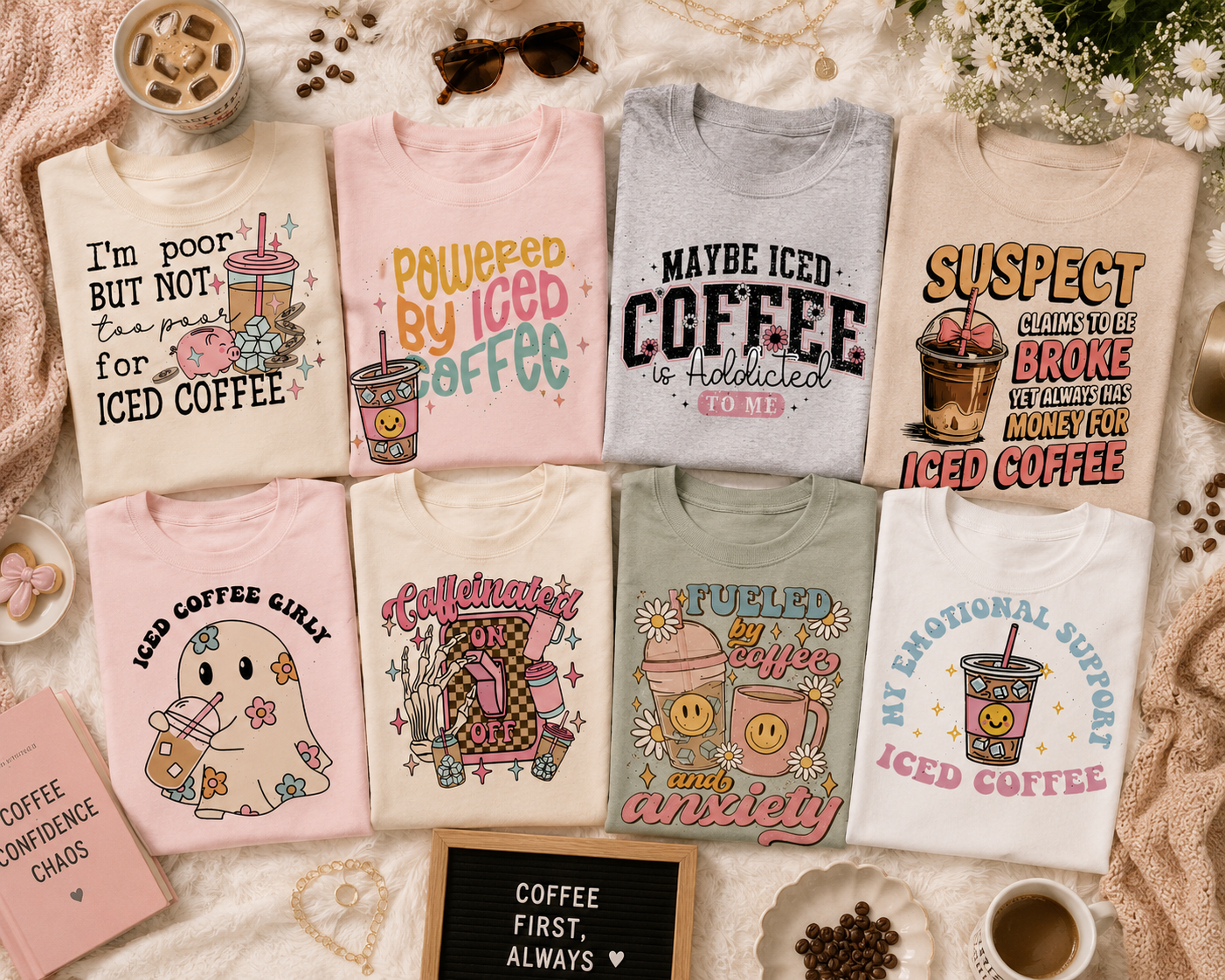 Iced Coffee Mystery Apparel Coffee Lover Graphic Tee, Hoodie & Crewneck Surprise