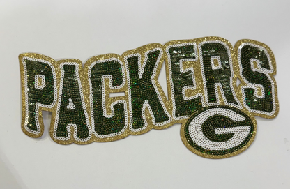 Sequin Green and Gold Iron on Patch