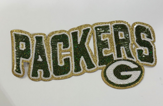 Sequin Green and Gold Iron on Patch