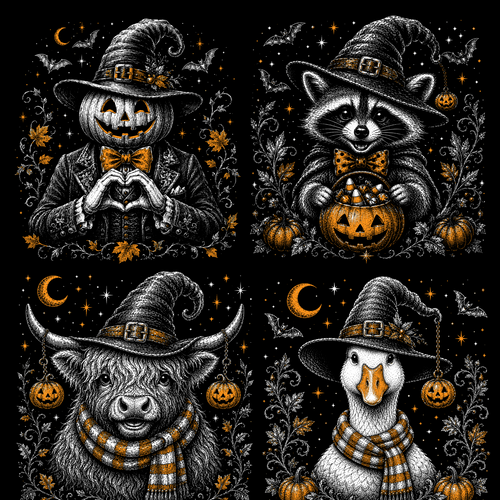 Halloween Halftone Premade 36" Gangsheet