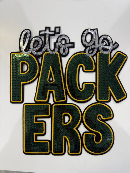 Sequin Green and Gold Iron on Patch