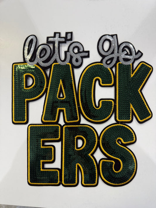 Sequin Green and Gold Iron on Patch
