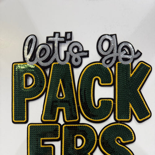 Sequin Green and Gold Iron on Patch
