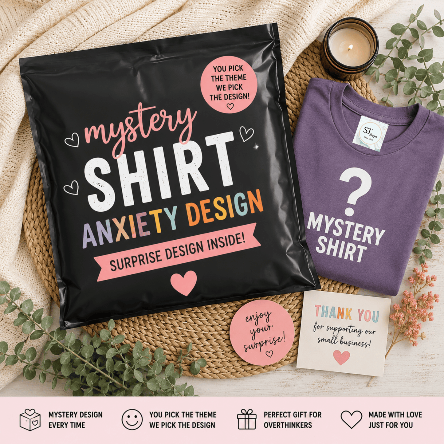 Mystery Anxiety Graphic T-Shirt Surprise Mental Health Tee