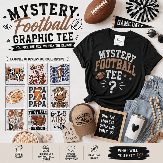 Mystery Football Graphic Tee Surprise Game Day Shirt
