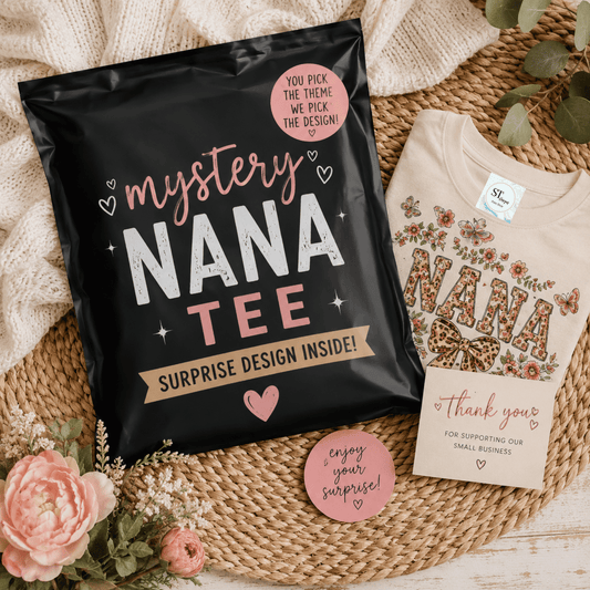 Mystery Nana Tee Surprise Graphic Shirt for Grandmas