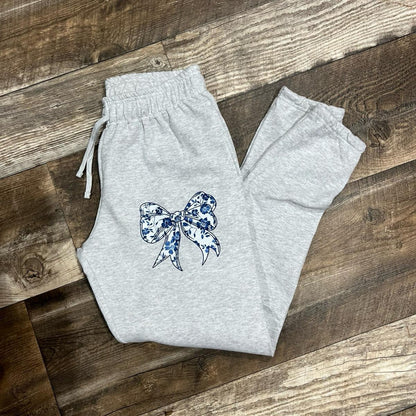 Blue Floral Jogger Pants