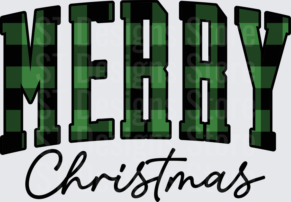 001MerryChristmasPlaidGREEN