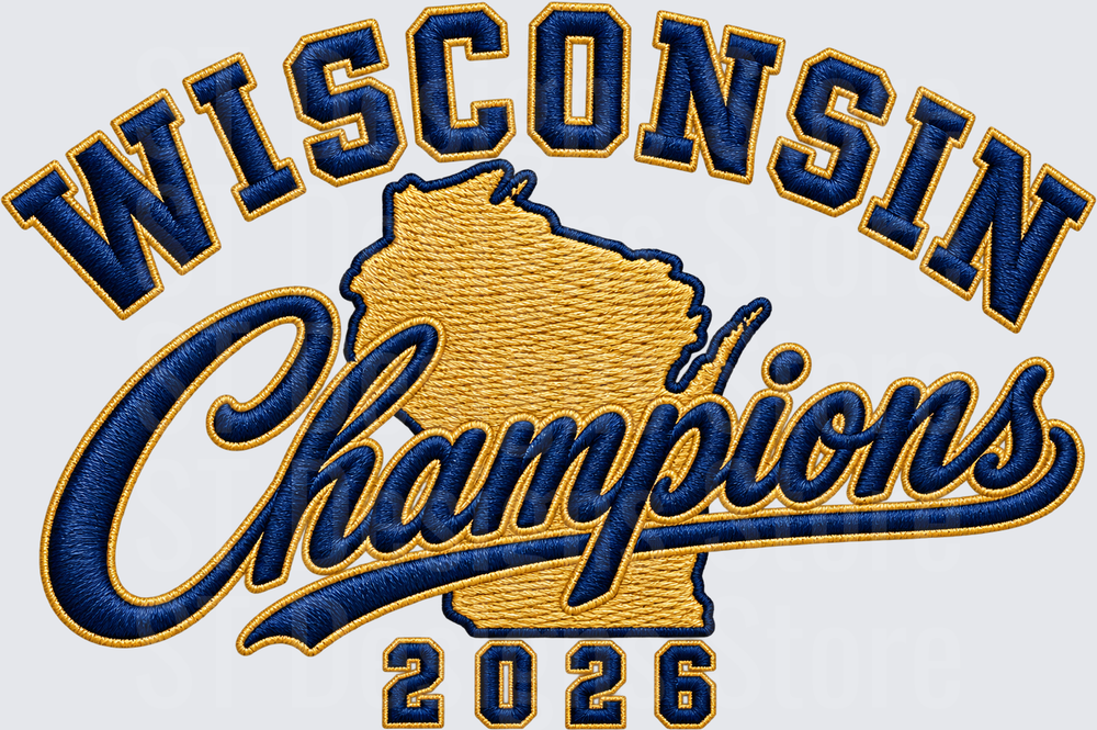 Wisconsin Champions 2026 Embroidery Transfer