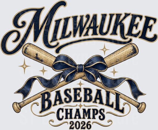 Vintage Milwaukee Baseball Bow Graphic