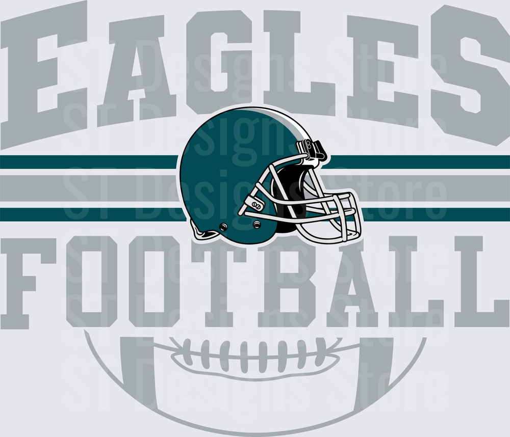 Eagles Football Helmet Arch Lettering Varsity Style Graphic DTF Transfer