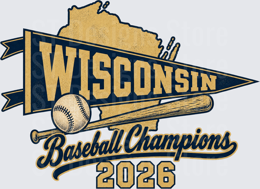 2026 Vintage Wisconsin Baseball Champions Pennant