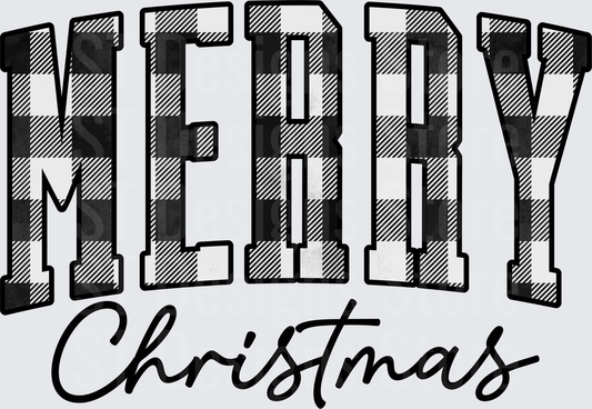 001MerryChristmasPlaidBLACKANDWHITE