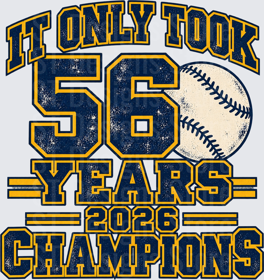 Vintage 56 Baseball Champions Varsity Graphic
