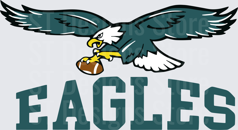 Philadelphia Eagles Retro Logo Mascot with Football
