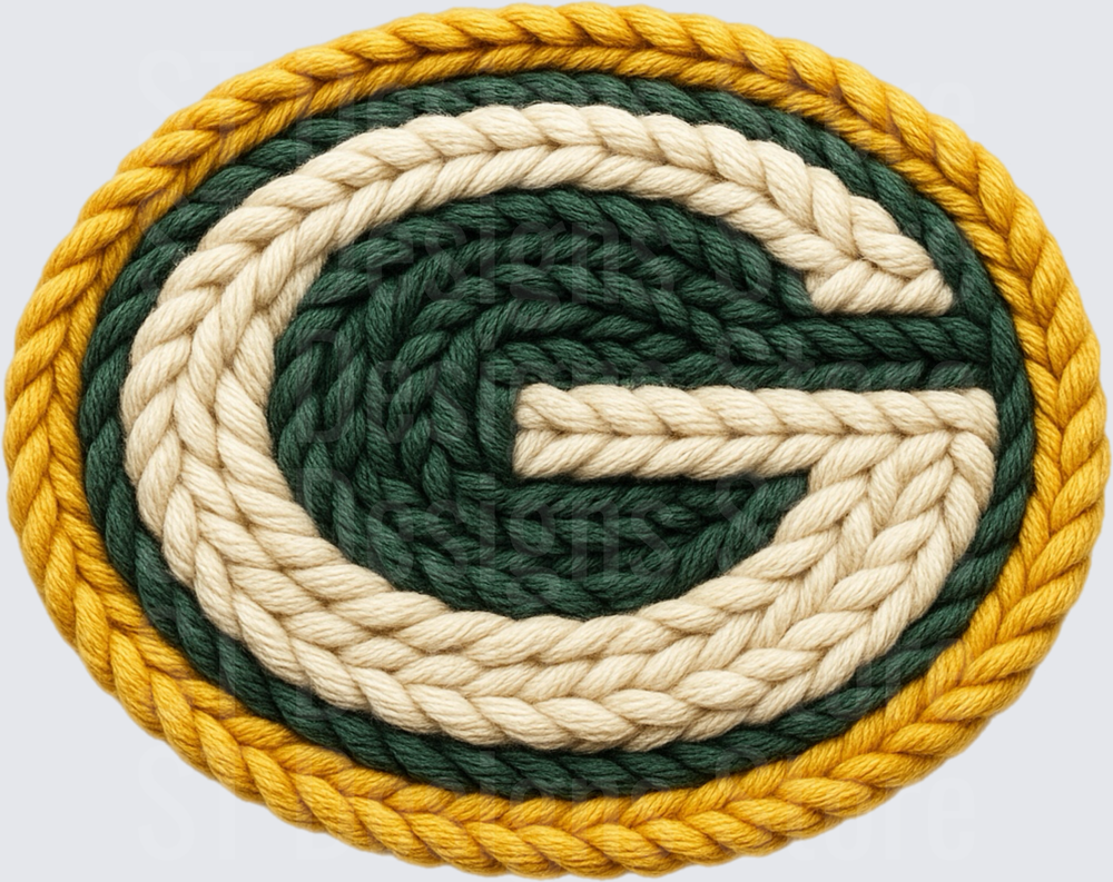 Green Bay Packers G Logo Twisted Rope Yarn Art Design