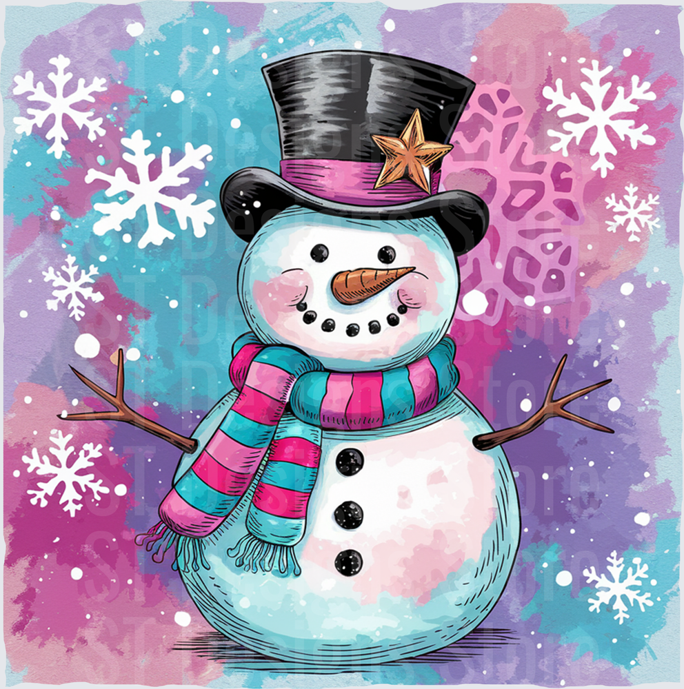 Christmas Png, Brushstroke Snowman Png