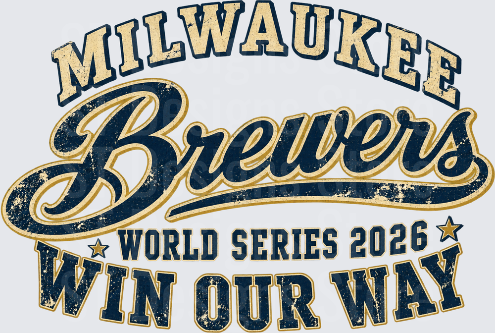 Distressed Milwaukee Brewers 2026 World Series
