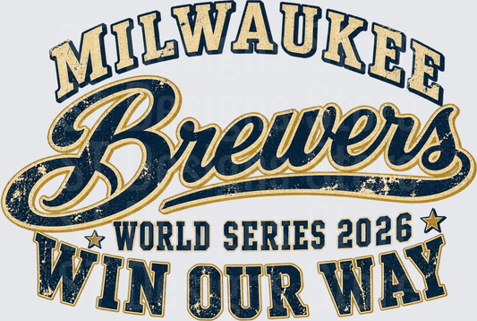 Distressed Milwaukee Brewers 2026 World Series