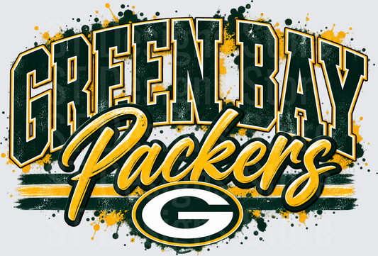 Green Bay Packers Bold Arch Splatter Logo Design
