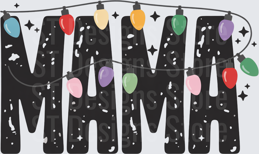 408. Christmas Lights Mama PNG